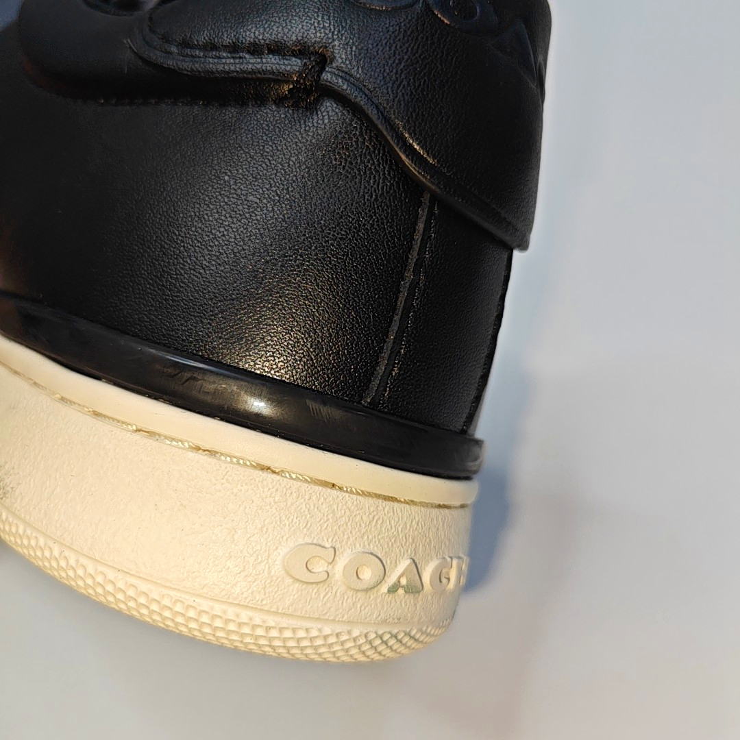COACH 41code Autumn and Winter Black Leather Men's Low-Top Casual Sneakers-(SKU)-941969534