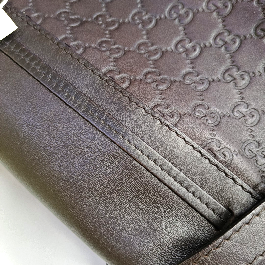 GUCCI Tote bag Dark Brown Cowhide Monogrammed Quilted Single Shoulder Bag Handbag Crossbody Golden hardware Removable shoulder strap-(SKU)-946858648