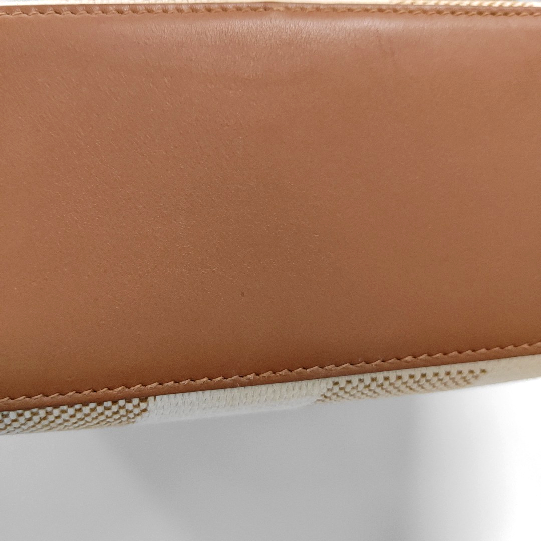 HERMÈS Cabas H En Biais 25 Glacier White Canvas Monogram Crossbody Shoulder Bag with Gold Hardware, Z-(SKU)-962766902