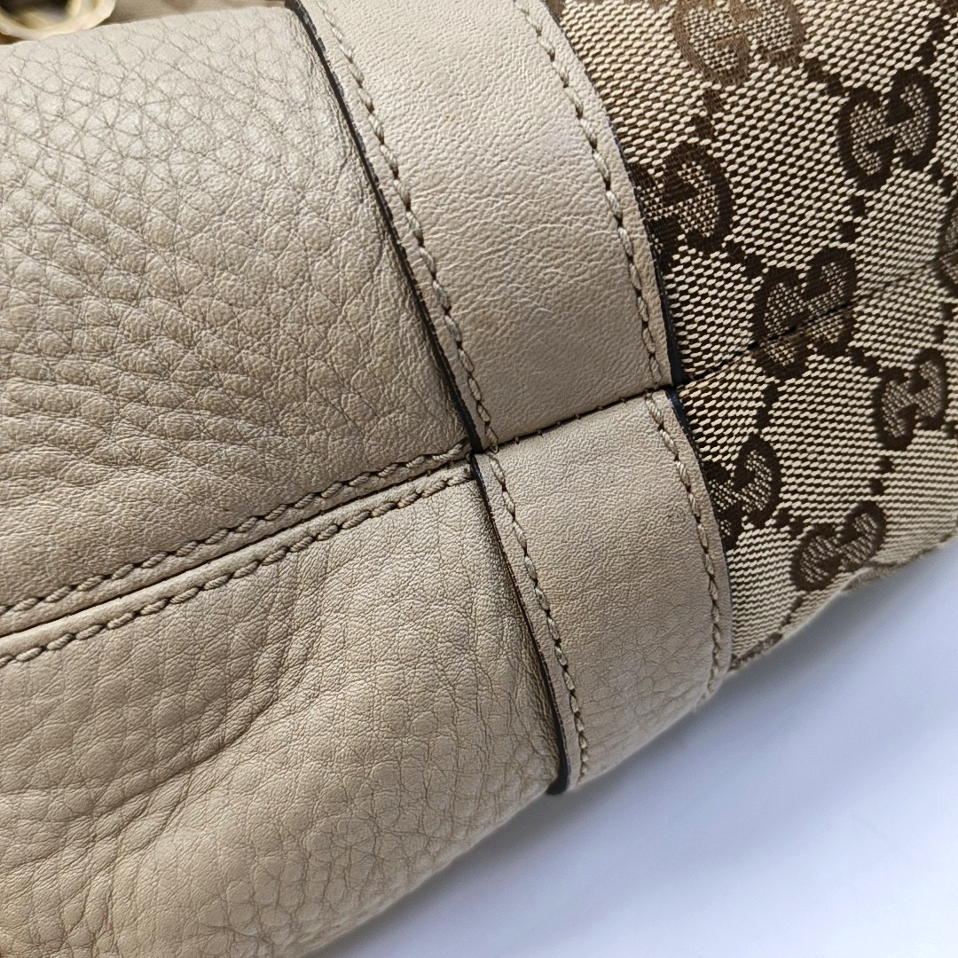 GUCCI Miss GG Brown Canvas Old Flower Single Shoulder Bag Tote Bag Golden hardware-(SKU)-958172878