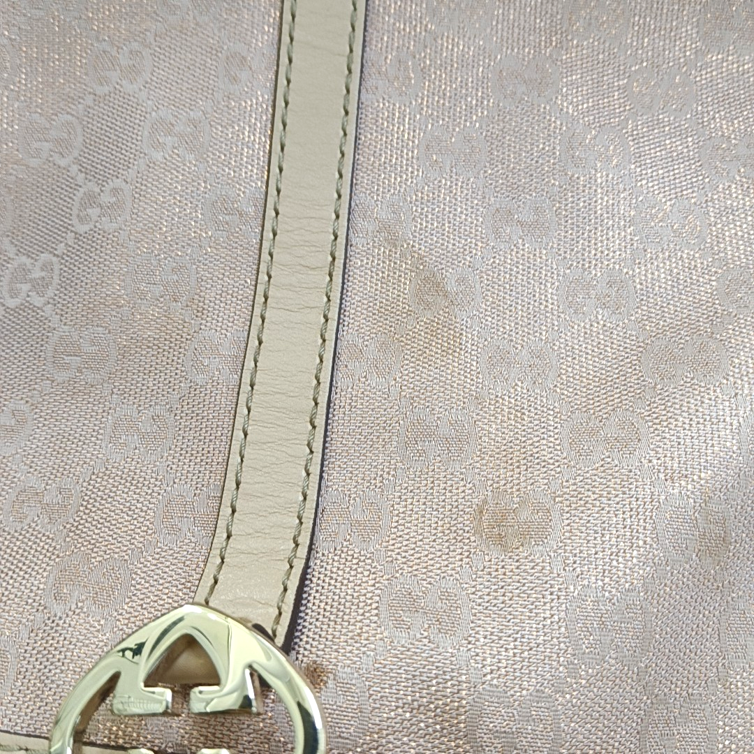 GUCCI Tote bag Large size Pink Canvas Monogrammed Tote Bag Single Shoulder Bag Golden hardware-(SKU)-956342457