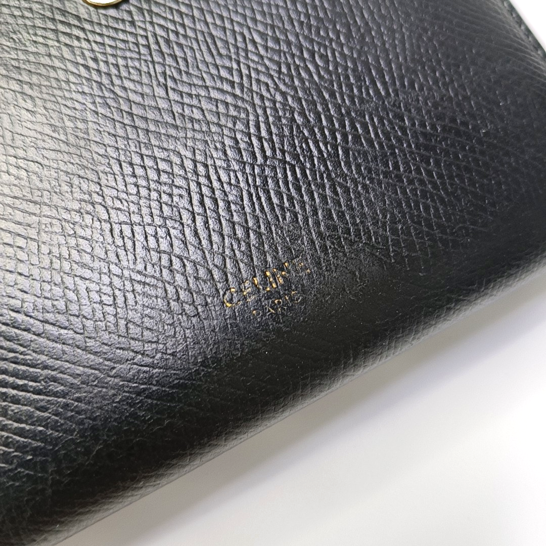CELINE Medium size Black Cowhide Wallet Golden hardware-(SKU)-957043461
