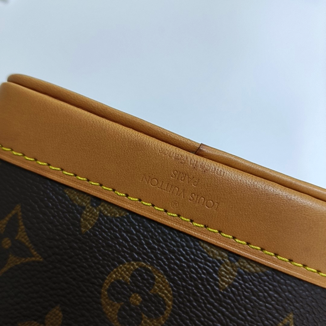 LOUIS VUITTON NOÉ Nano Brown Coated Canvas Monogram Vernis Bucket Bag Shoulder Bag Crossbody Handbag with 2 Detachable Straps-(SKU)-963381502