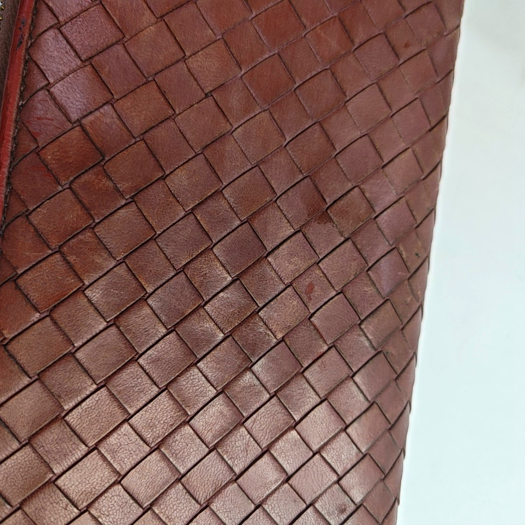 BOTTEGA VENETA Purple Cowhide Braided Wallet Golden hardware-(SKU)-948516731