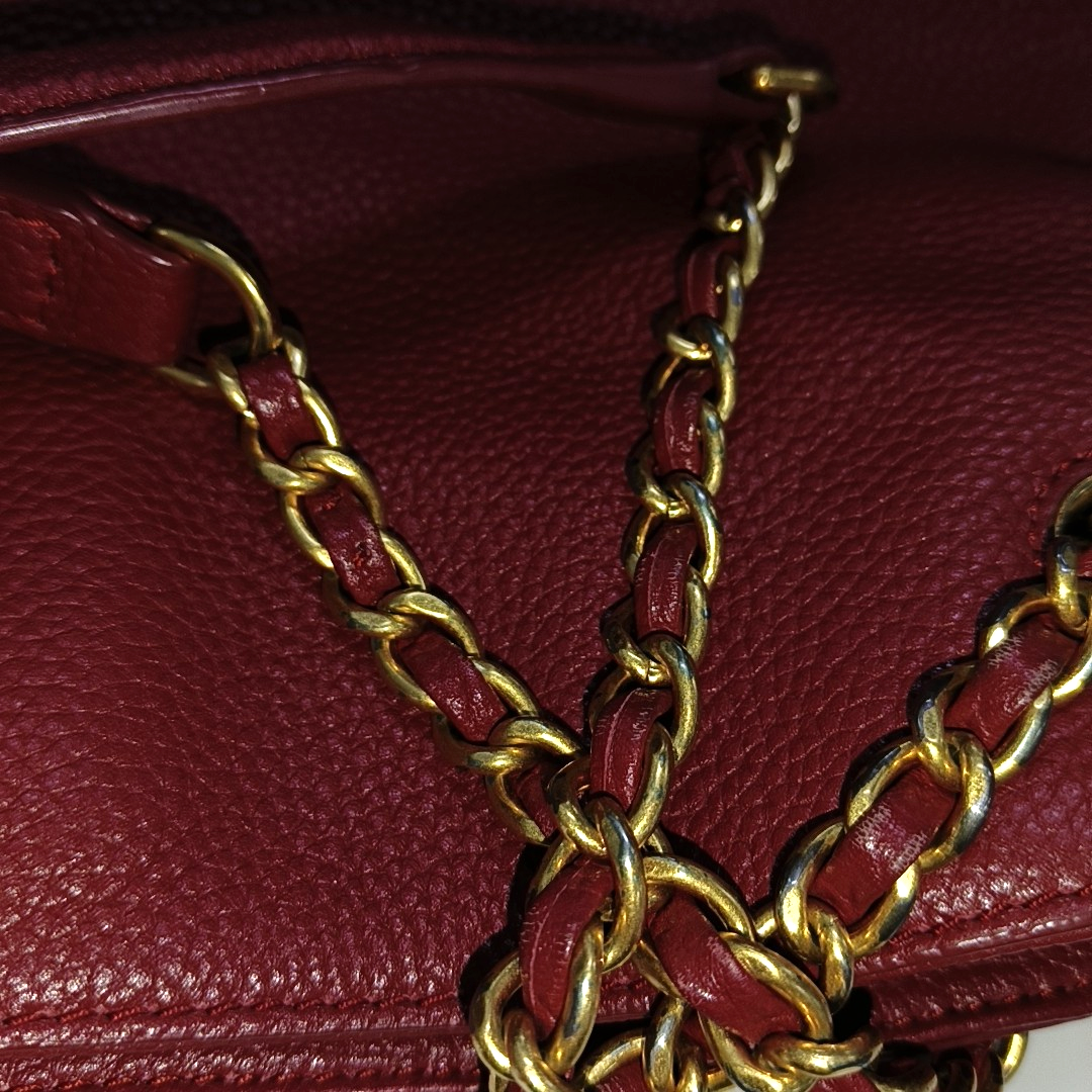 TORY BURCH Britten Red Cowhide Single Shoulder Bag Golden hardware-(SKU)-14400670