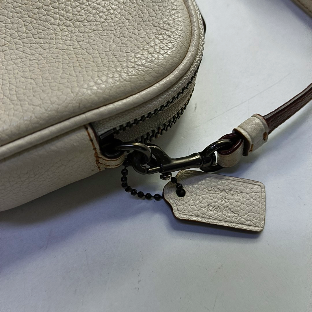COACH SADIE White Leather Printed Single Shoulder Bag Crossbody Black hardware Removable shoulder strap-(SKU)-942923555