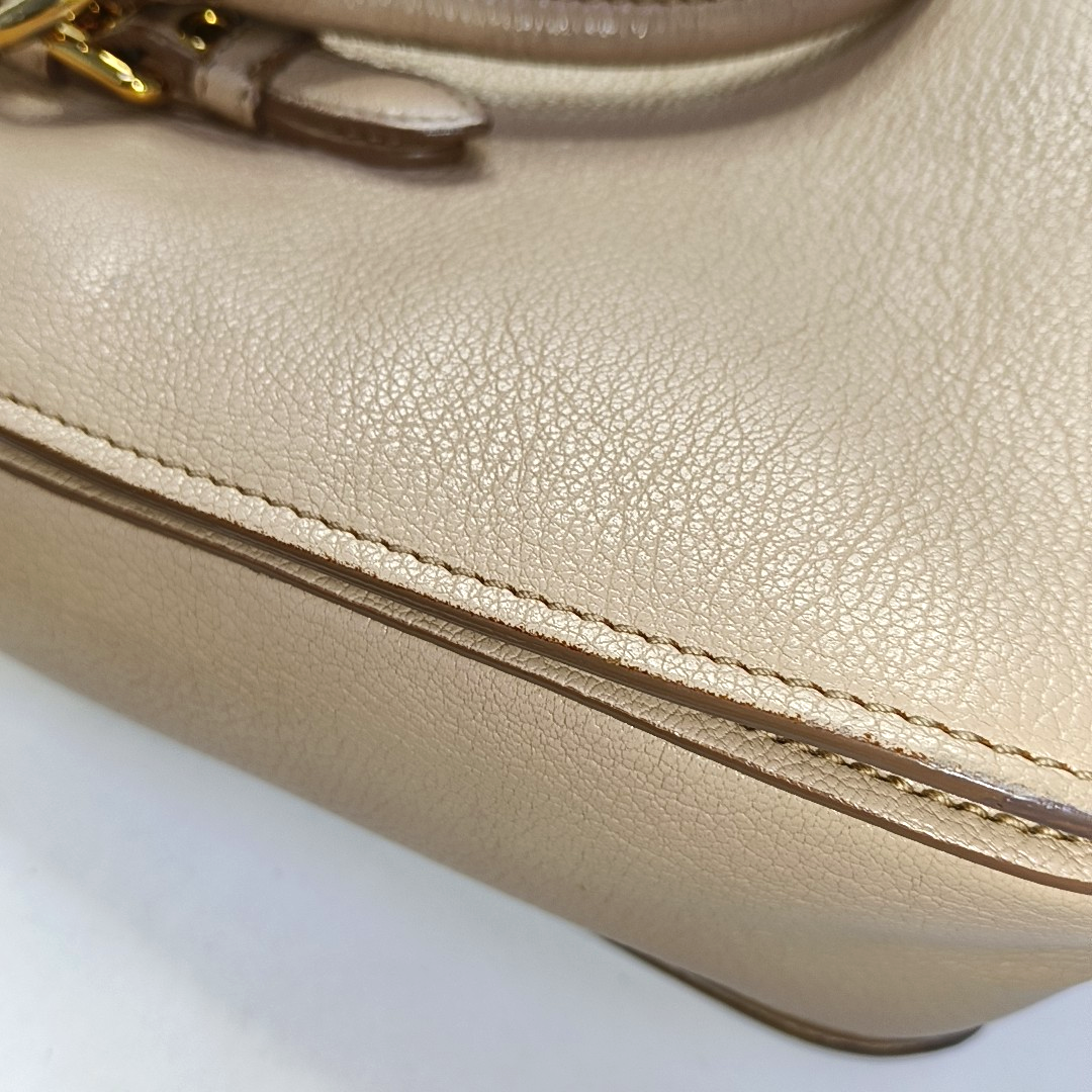Miu Miu Tote bag Nude Pink Leather Single Shoulder Bag Tote Bag Golden hardware Removable shoulder strap-(SKU)-951760911