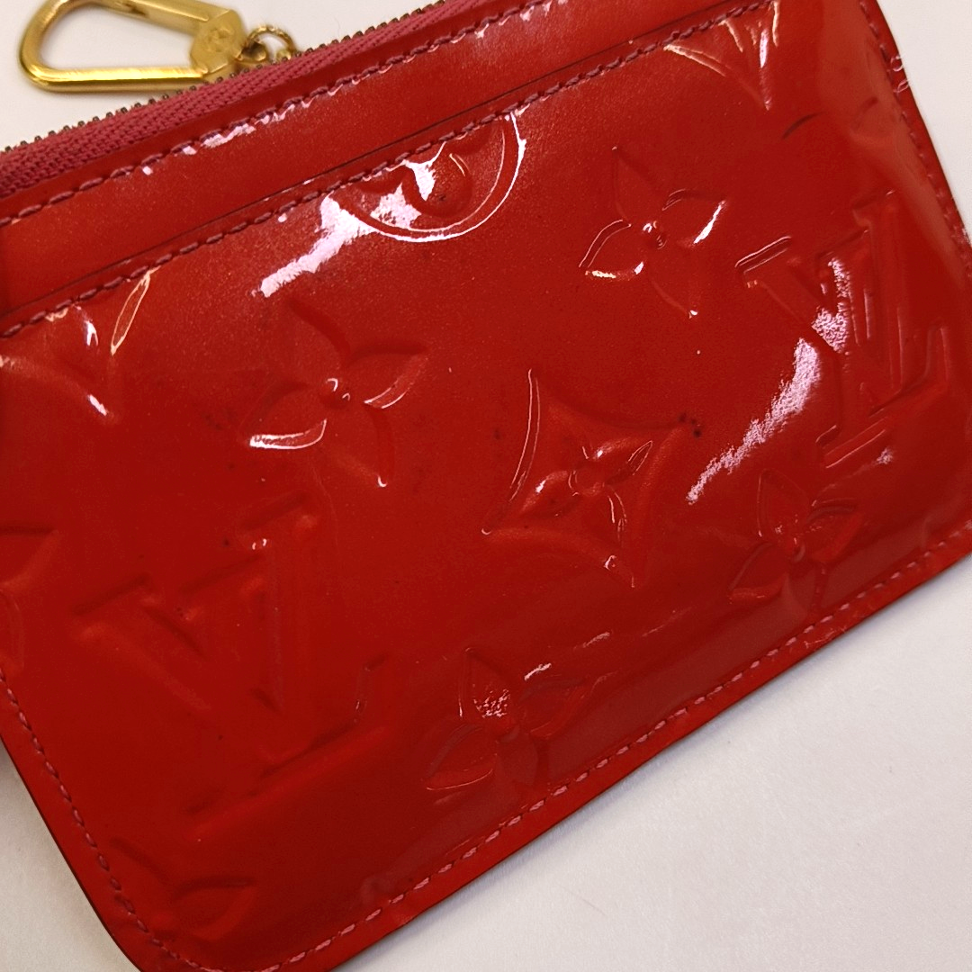 LOUIS VUITTON Orange patent leather old floral embossed wallet Golden hardware-(SKU)-957410293
