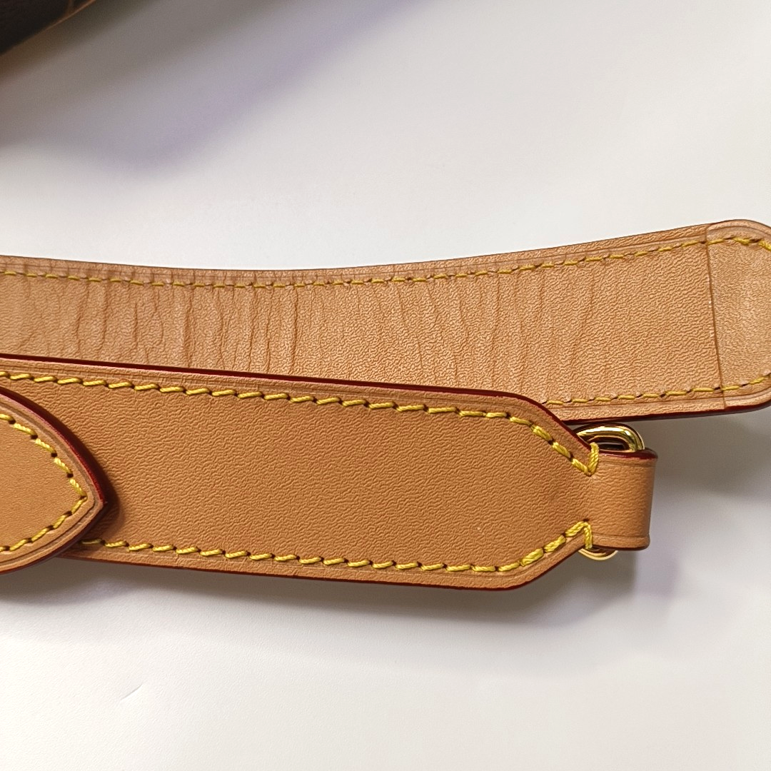 LOUIS VUITTON ODEON Small Brown Coated Canvas Monogram Crossbody Bag Shoulder Bag Gold Hardware Removable Strap-(SKU)-962155692
