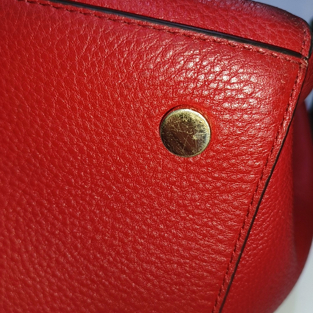 MICHAEL KORS Tote bag Red Leather Shoulder Bag Handbag Golden hardware-(SKU)-934050608