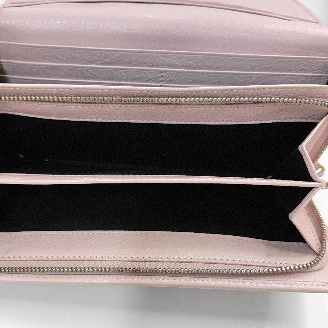 BALENCIAGA Classic City Light Pink Lamb Leather Stud Biker Wallet Silver Hardware-(SKU)-954228884