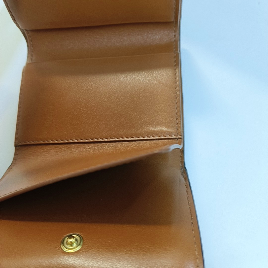 CELINE Brown Coated Canvas Triumph Wallet Golden hardware-(SKU)-939788660