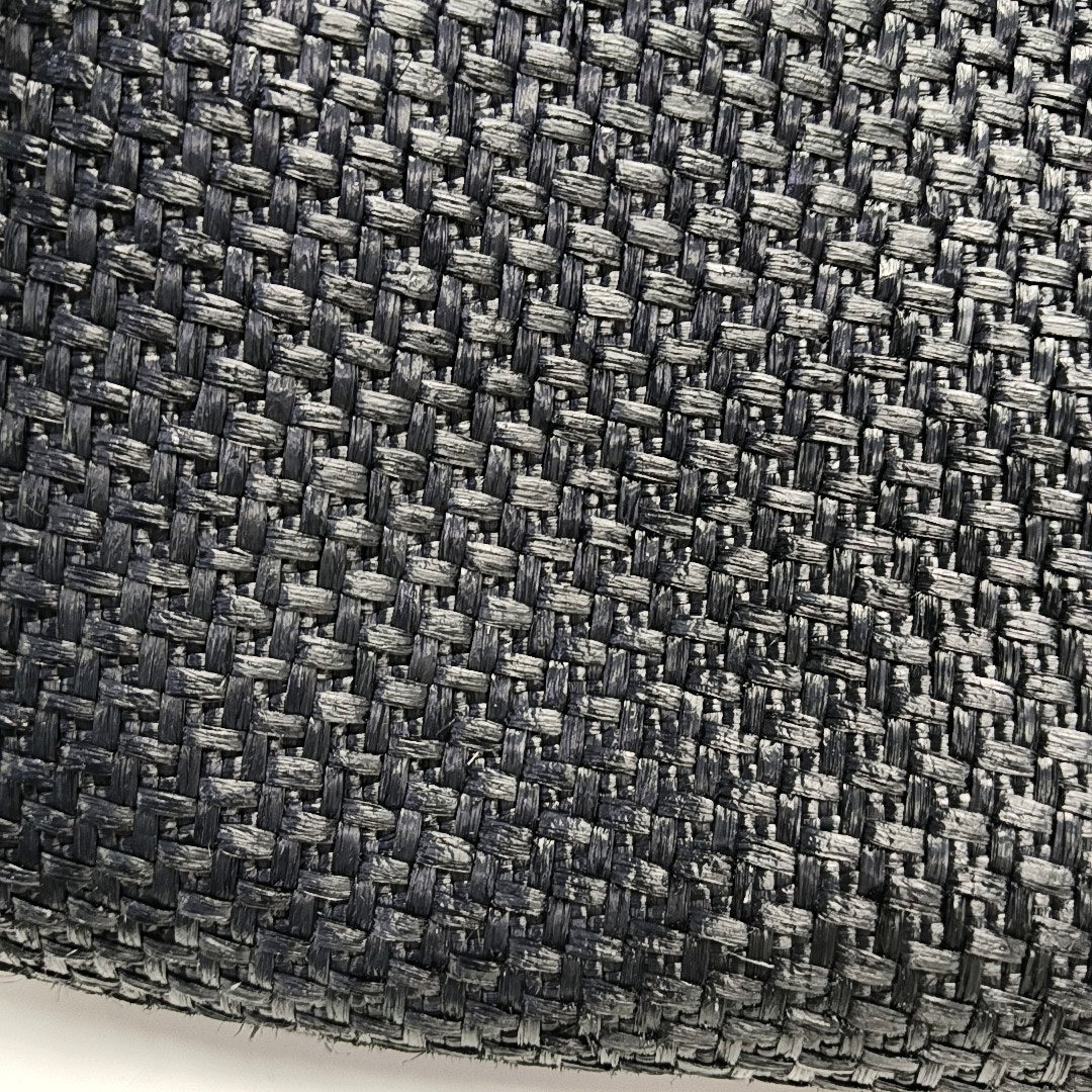 CHANEL DEAUVILLE large size black special material woven beach bag, shoulder bag, handbag with gold hardware and 31 chain links-(SKU)-971090385