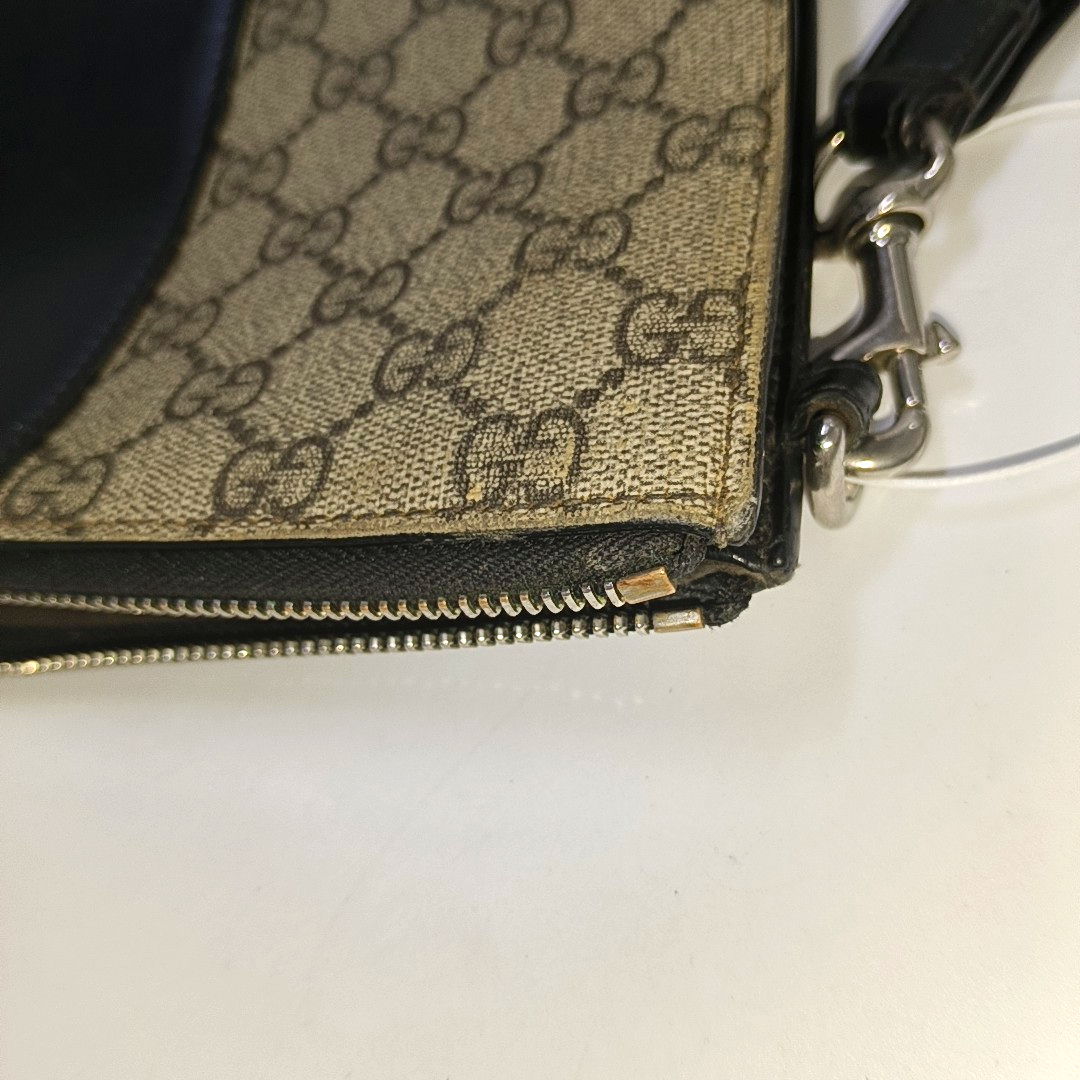 GUCCI GG Supreme Brown Coated Canvas Monogrammed Tote Handbag Silver Hardware-(SKU)-943502591