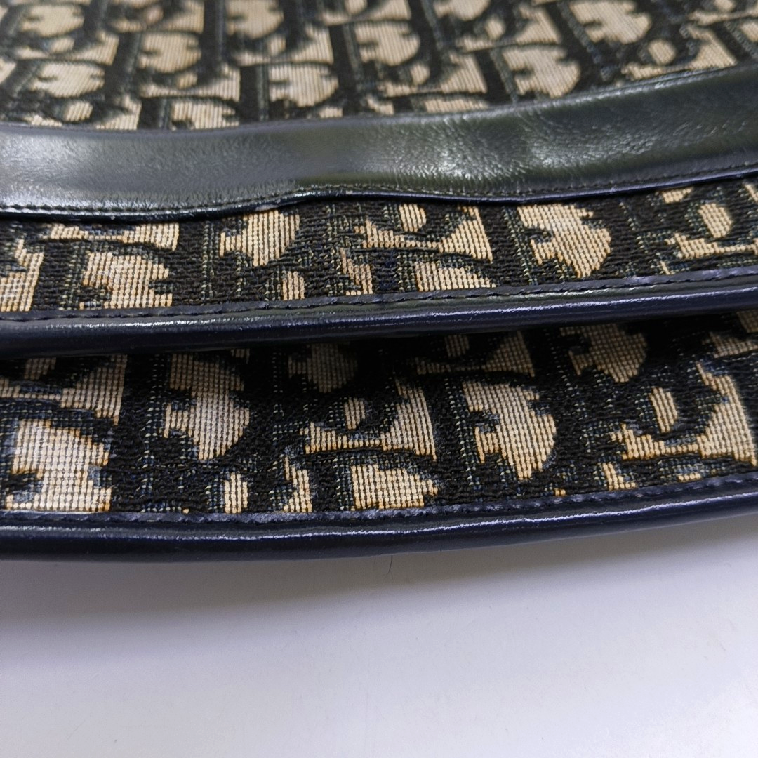 DIOR Brown Canvas Monogrammed Clutch Golden hardware-(SKU)-956712038