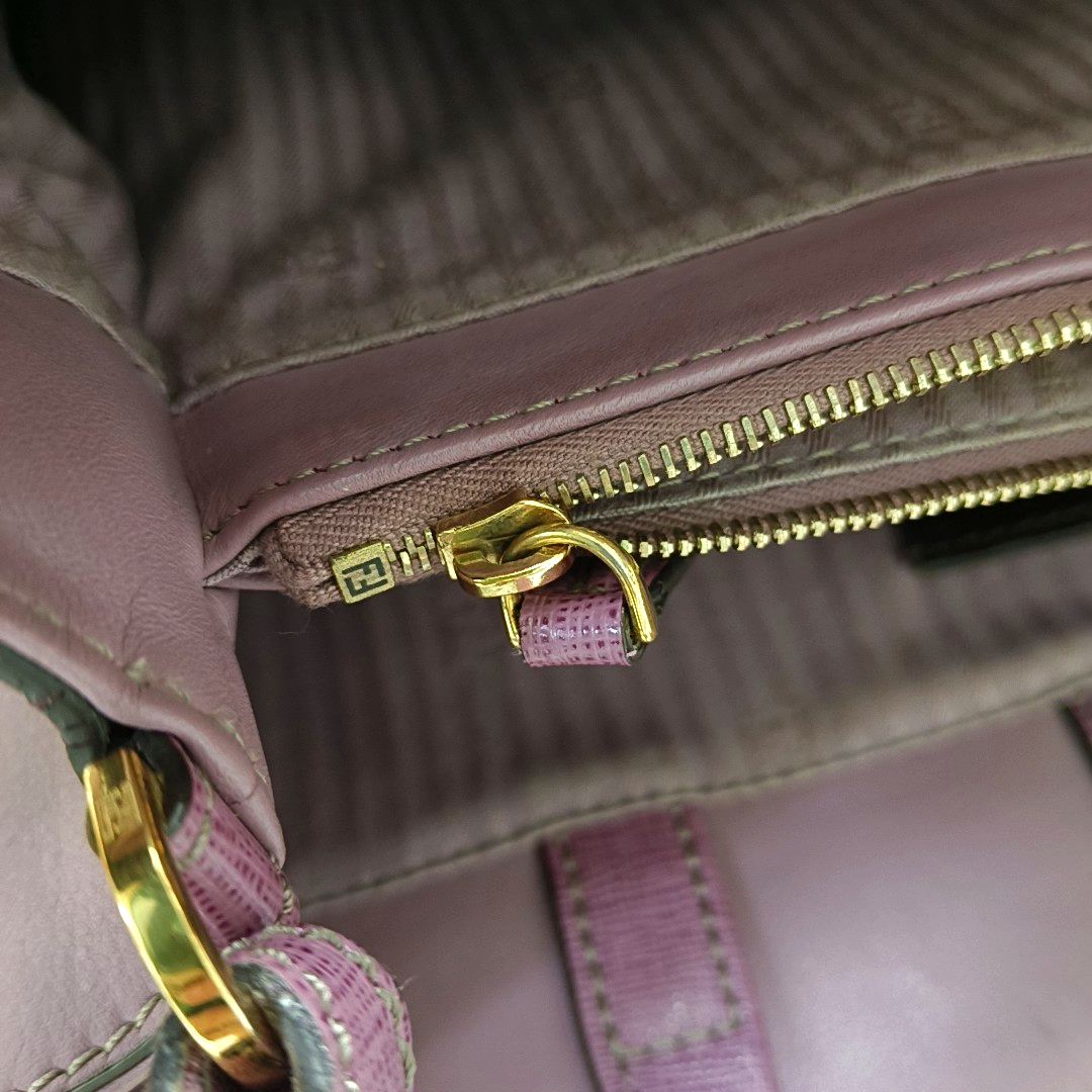 FENDI 2 Jours Small size Purple Leather Crossbody Handbag Single Shoulder Silver Hardware Removable shoulder strap-(SKU)-947556530