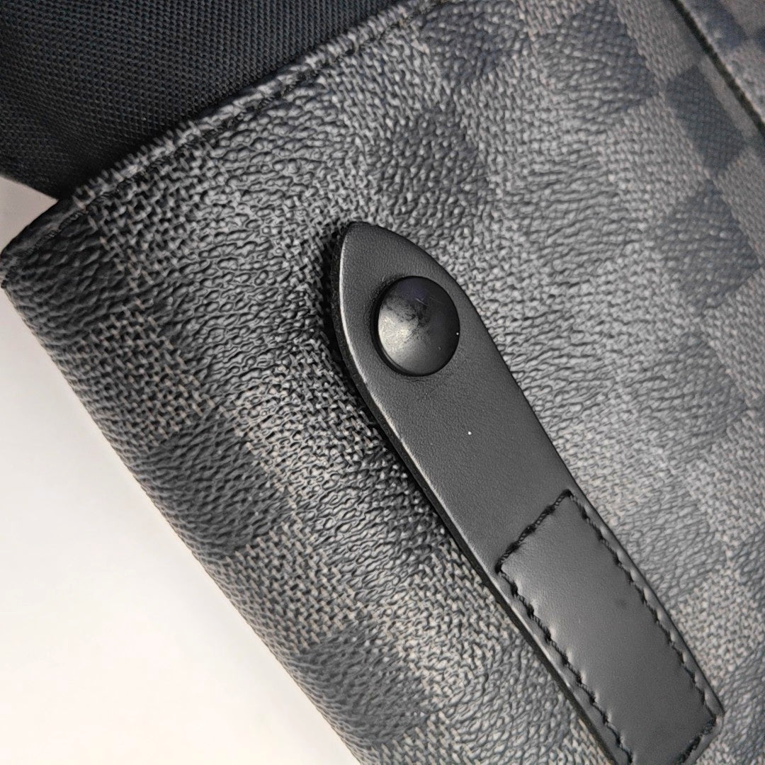 LOUIS VUITTON CHRISTOPHER Medium Grey Coated Canvas Checkerboard Backpack Tote Bag with Silver Hardware-(SKU)-969278949