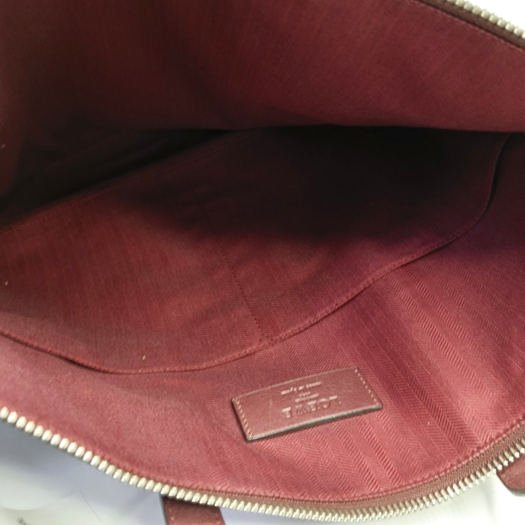 LOEWE Toledo Burgundy Cowhide Tote Handbag Silver Hardware-(SKU)-952969299