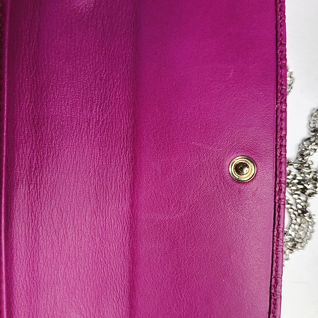 GUCCI Microguccissima Fuchsia Cowhide Monogram Wallet Golden hardware-(SKU)-957189181