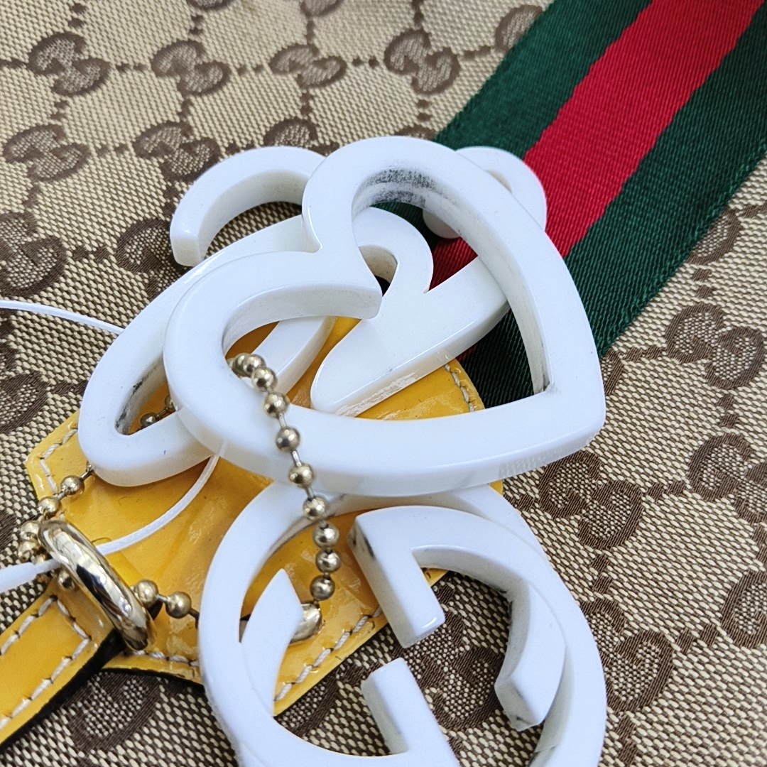 GUCCI Jolicoeur Medium size Khaki Canvas Monogrammed Striped Webbing Single Shoulder Bag Tote Bag Golden hardware-(SKU)-955054471