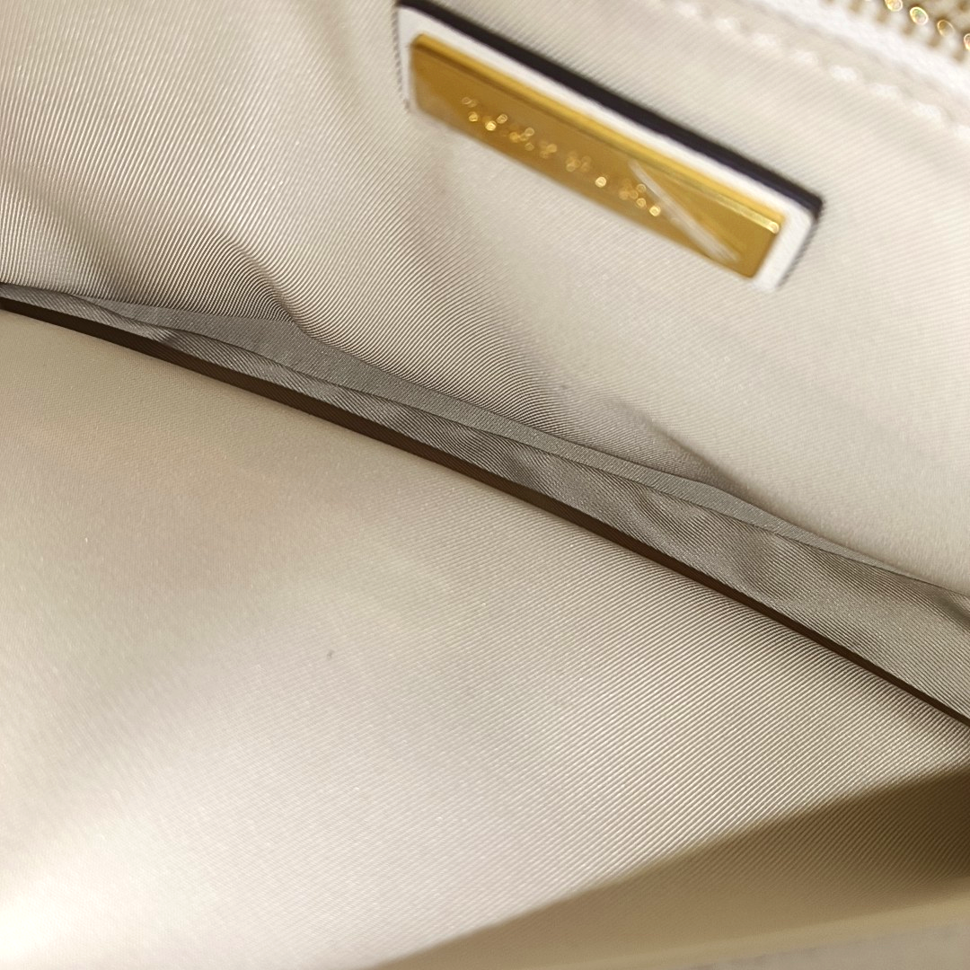 TORY BURCH Chelsea White Leather Crossbody Shoulder Bag Handbag Golden hardware-(SKU)-937687328