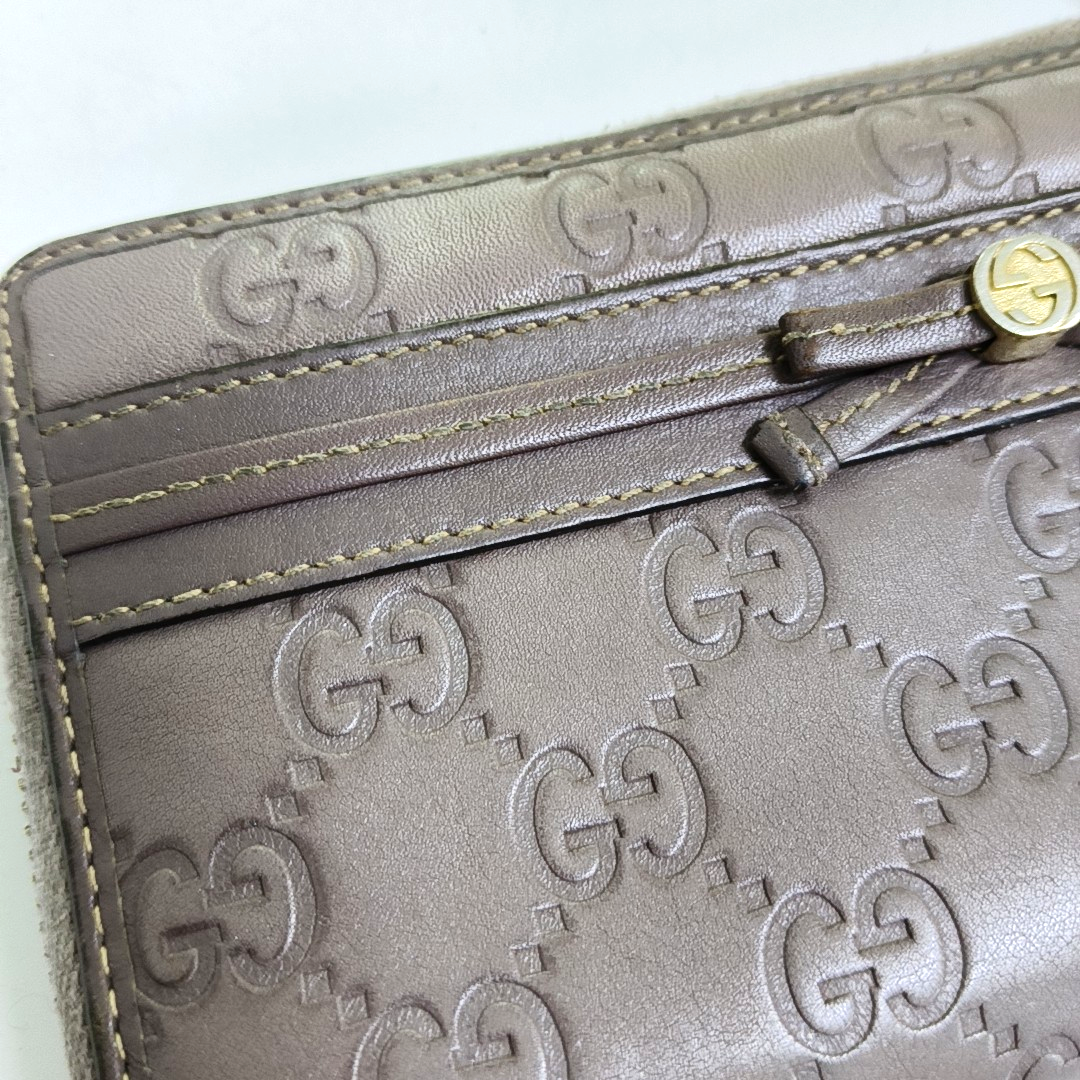 GUCCI Mayfair Purple Cowhide Monogram Embossed Wallet Golden hardware-(SKU)-957633633