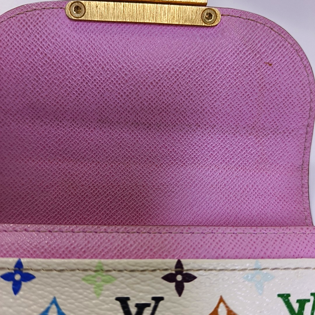 LOUIS VUITTON KOALA White Tricolor Coated Canvas Monogrammed Wallet Golden hardware-(SKU)-960507858