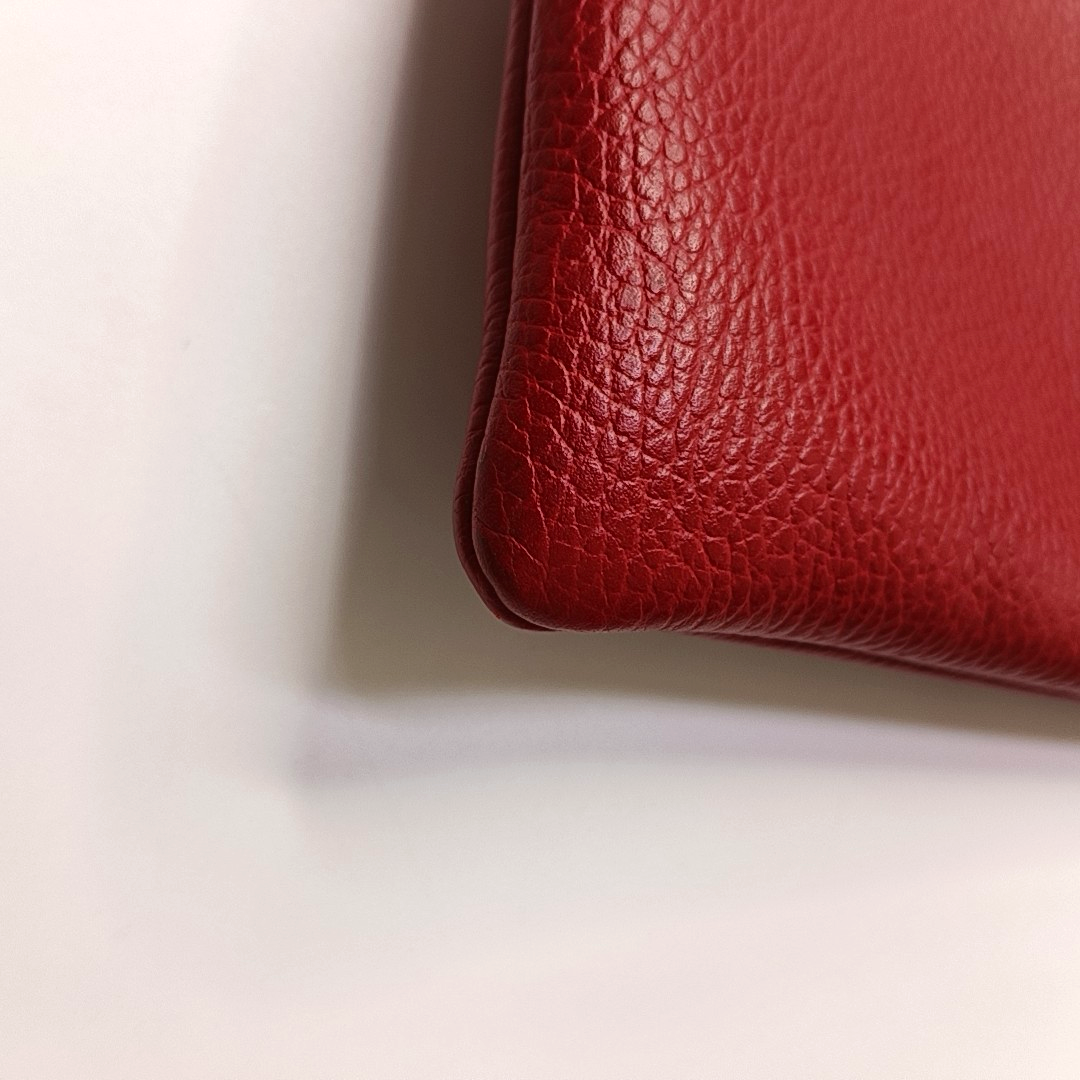 GUCCI Bamboo 1947 Red Cowhide Fringe Clutch Golden hardware-(SKU)-959429873