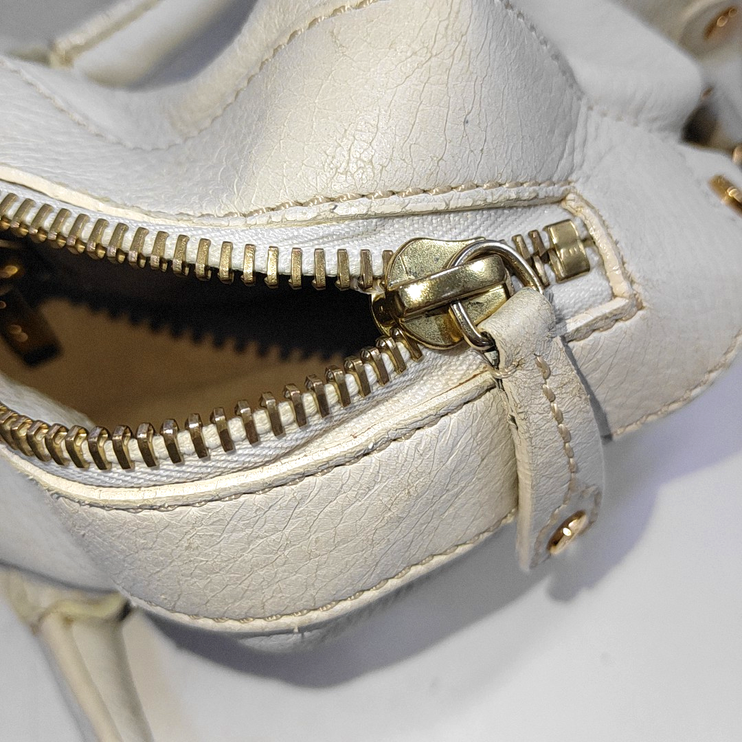 CELINE Tote bag White Leather Handbag Golden hardware-(SKU)-935410118