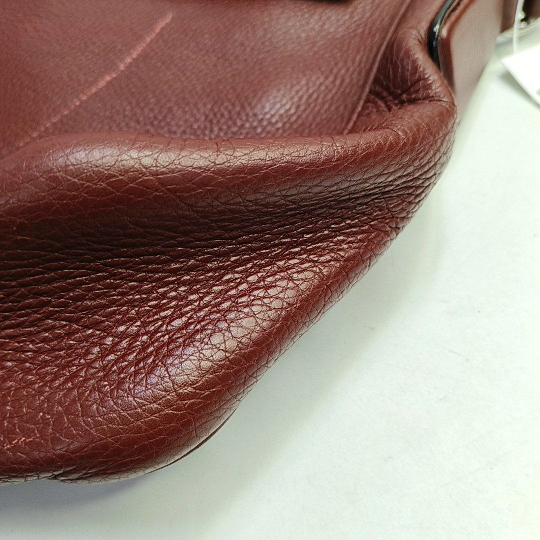 GUCCI Burgundy Cowhide Single Shoulder Bag Crossbody Bag Silver Hardware-(SKU)-944837451