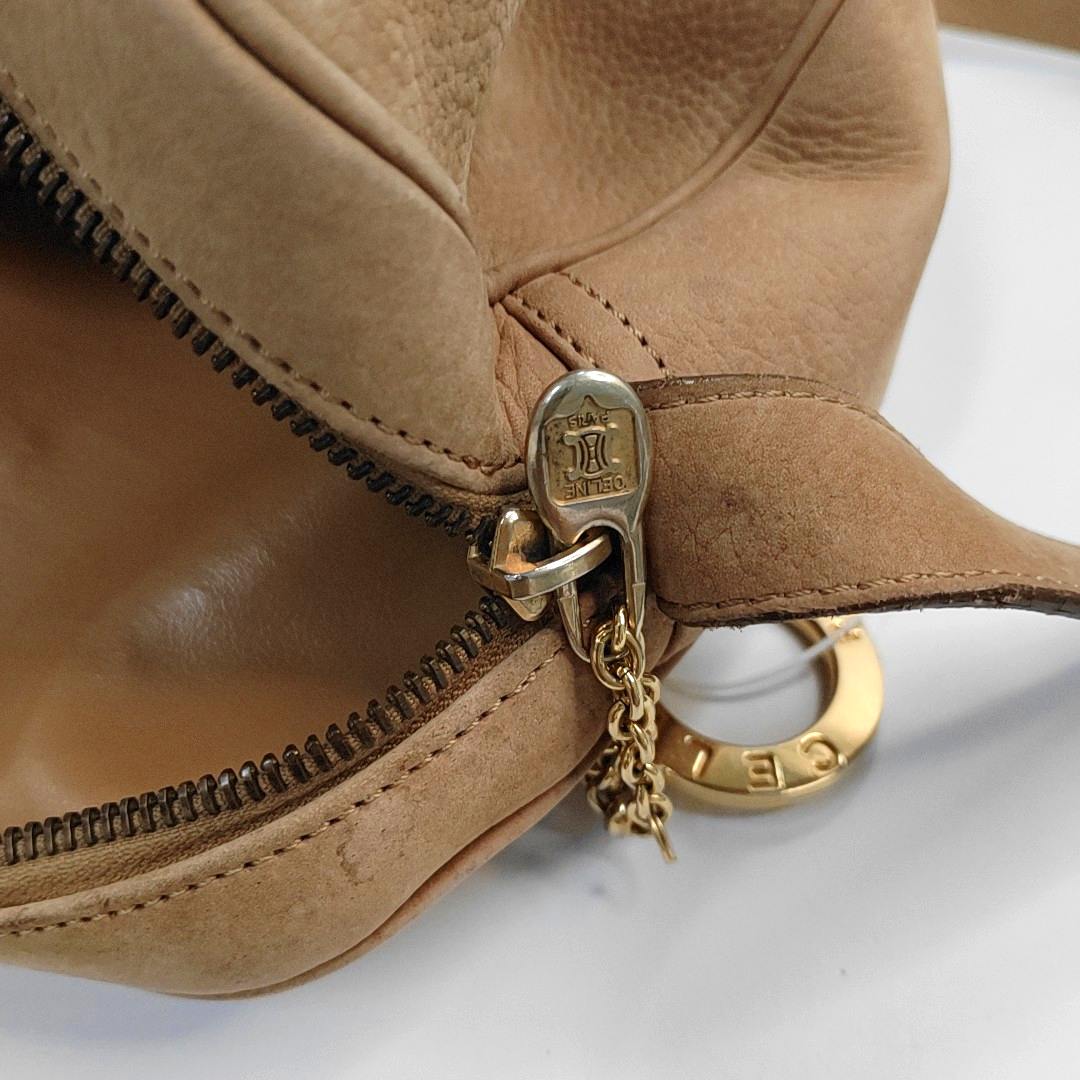 CELINE Brown Leather Crossbody Single Shoulder Bag Golden hardware-(SKU)-953952242