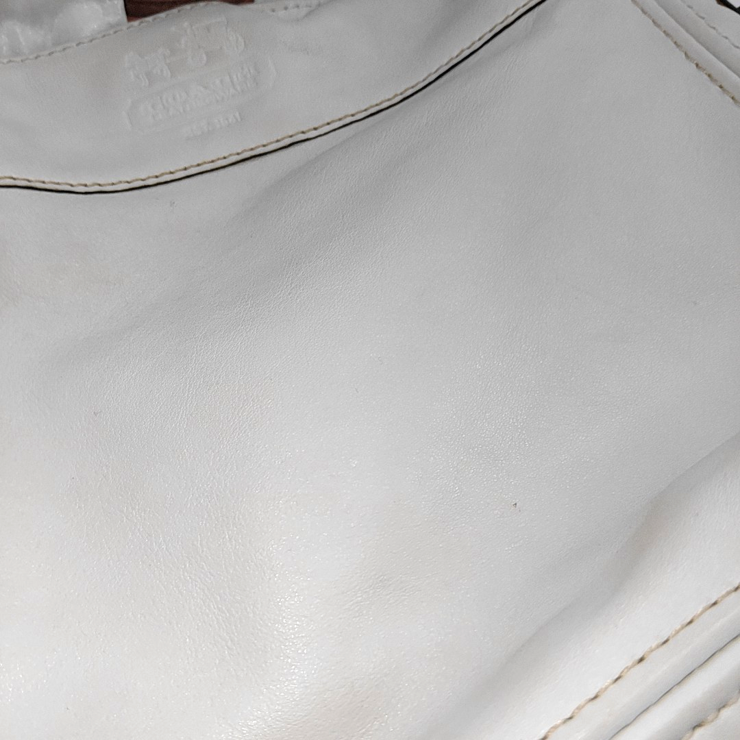 COACH White Leather Single Shoulder Bag Handbag Silver Hardware-(SKU)-935403278