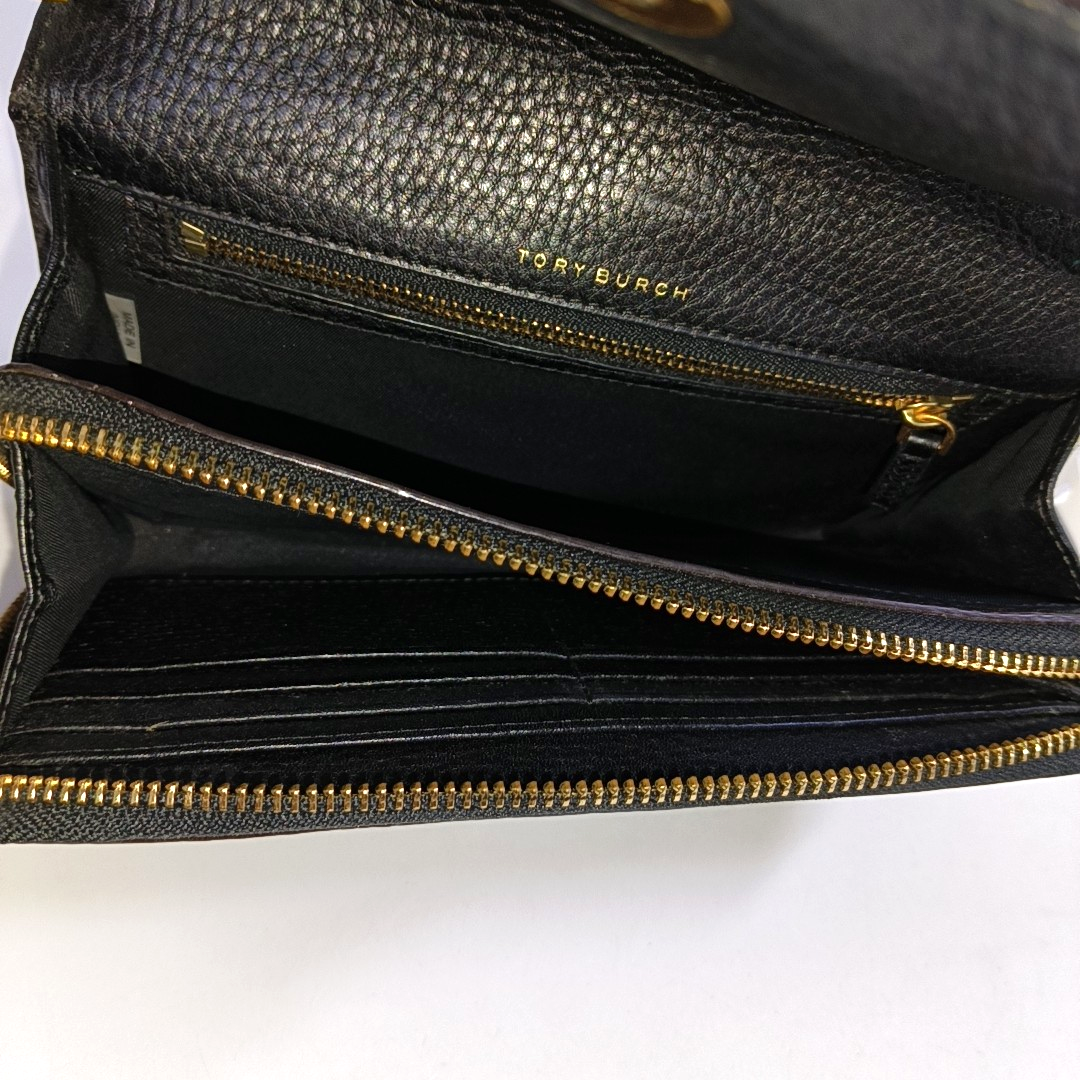 TORY BURCH Taylor Black leather crossbody bag handbag Golden hardware Removable shoulder strap-(SKU)-940612898