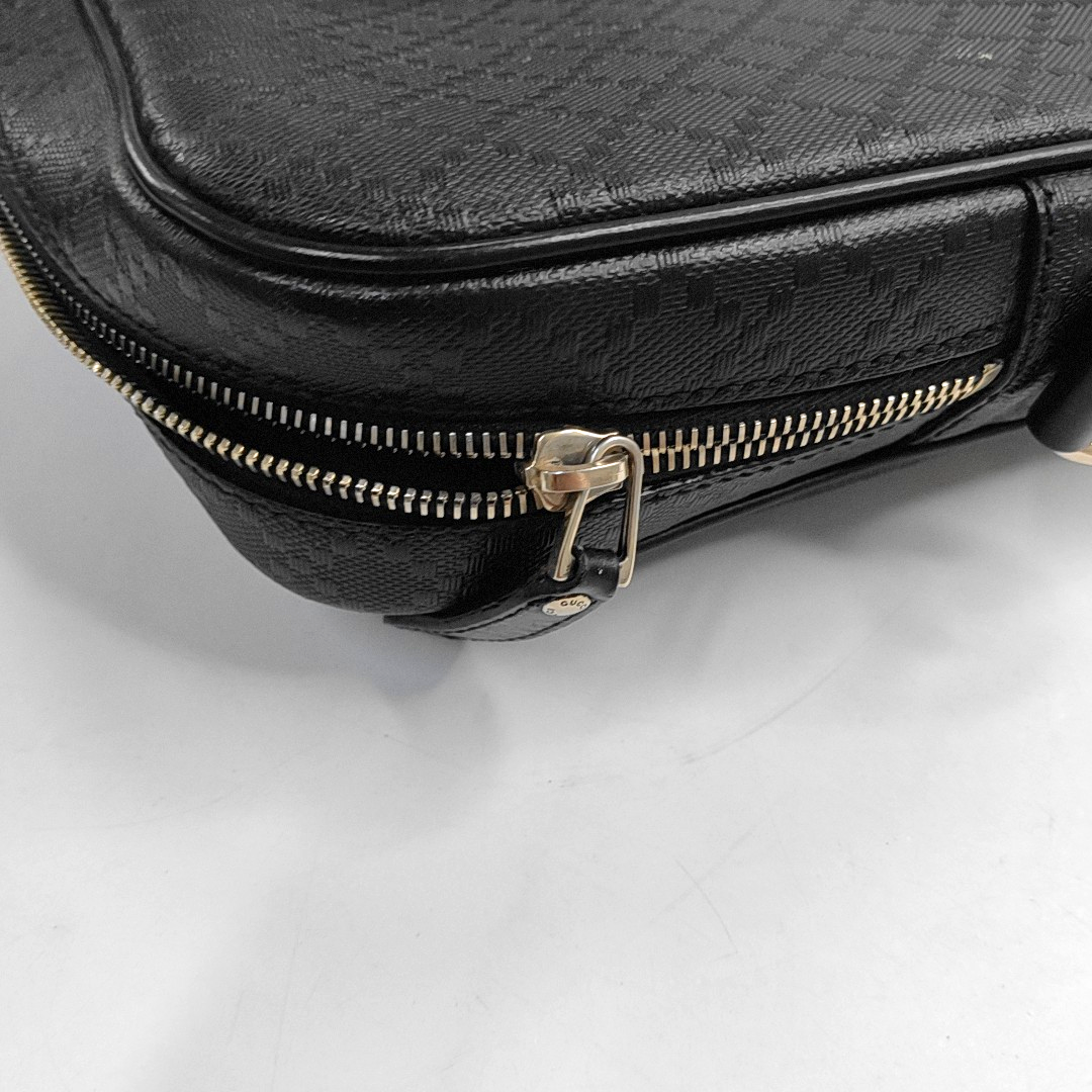 GUCCI GG Imprime Black cowhide tote bag Silver Hardware-(SKU)-950646156