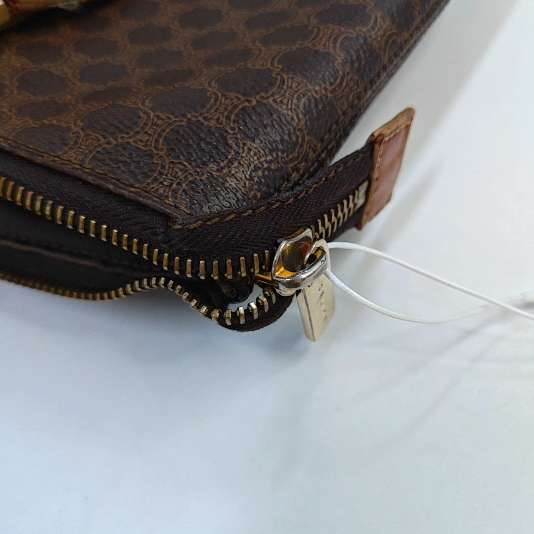 CELINE Tote bag Brown Coated Canvas Monogrammed Single Shoulder Bag Golden hardware-(SKU)-943019925