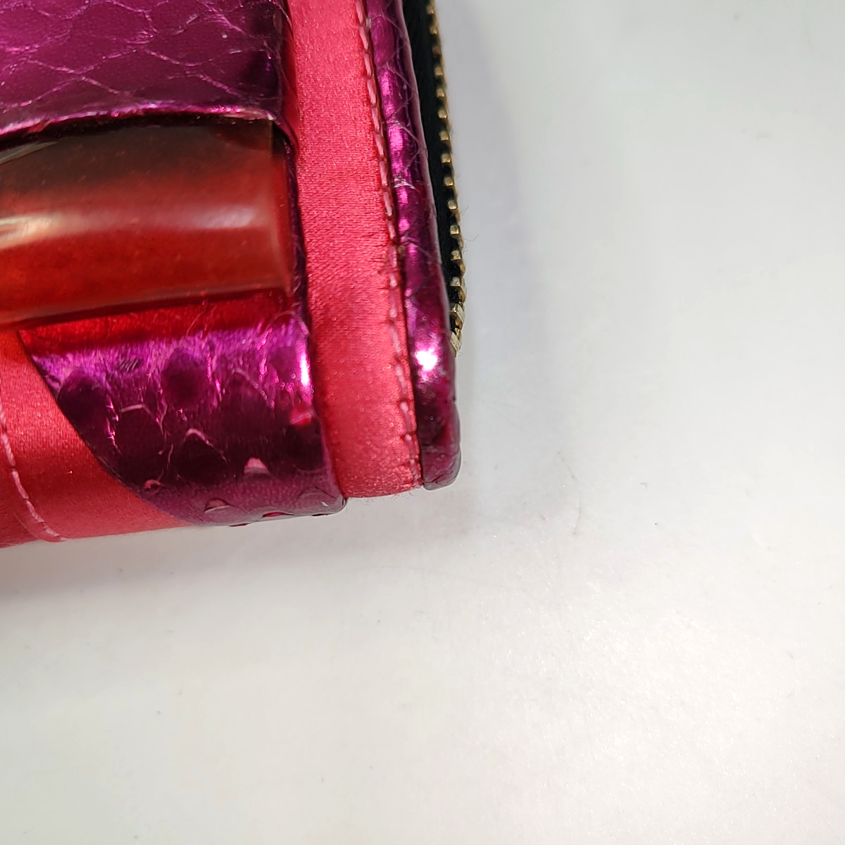 BURBERRY Blush Pink Satin Wallet Golden hardware-(SKU)-938174307