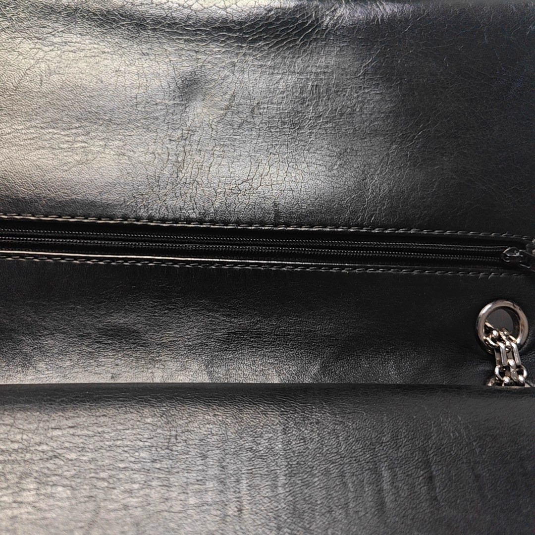 CHANEL 2.55 Maxi Super Large Black Lamb Leather Quilted Single Shoulder Bag Tote Bag Palladium Hardware 14 Clasp-(SKU)-963460572