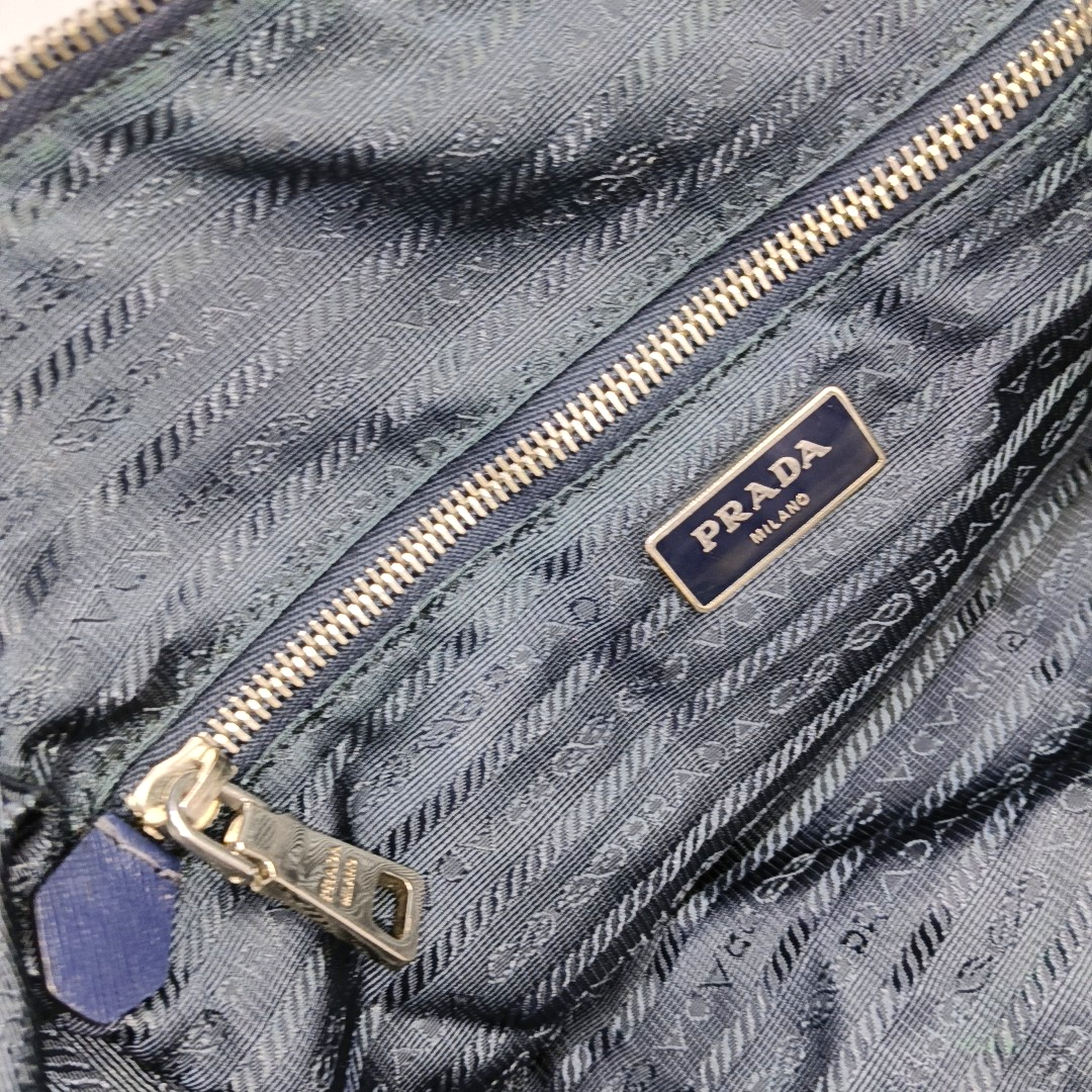 PRADA Tote bag Mixed Color Fabric Logo Print Handbag Silver Hardware-(SKU)-947157226