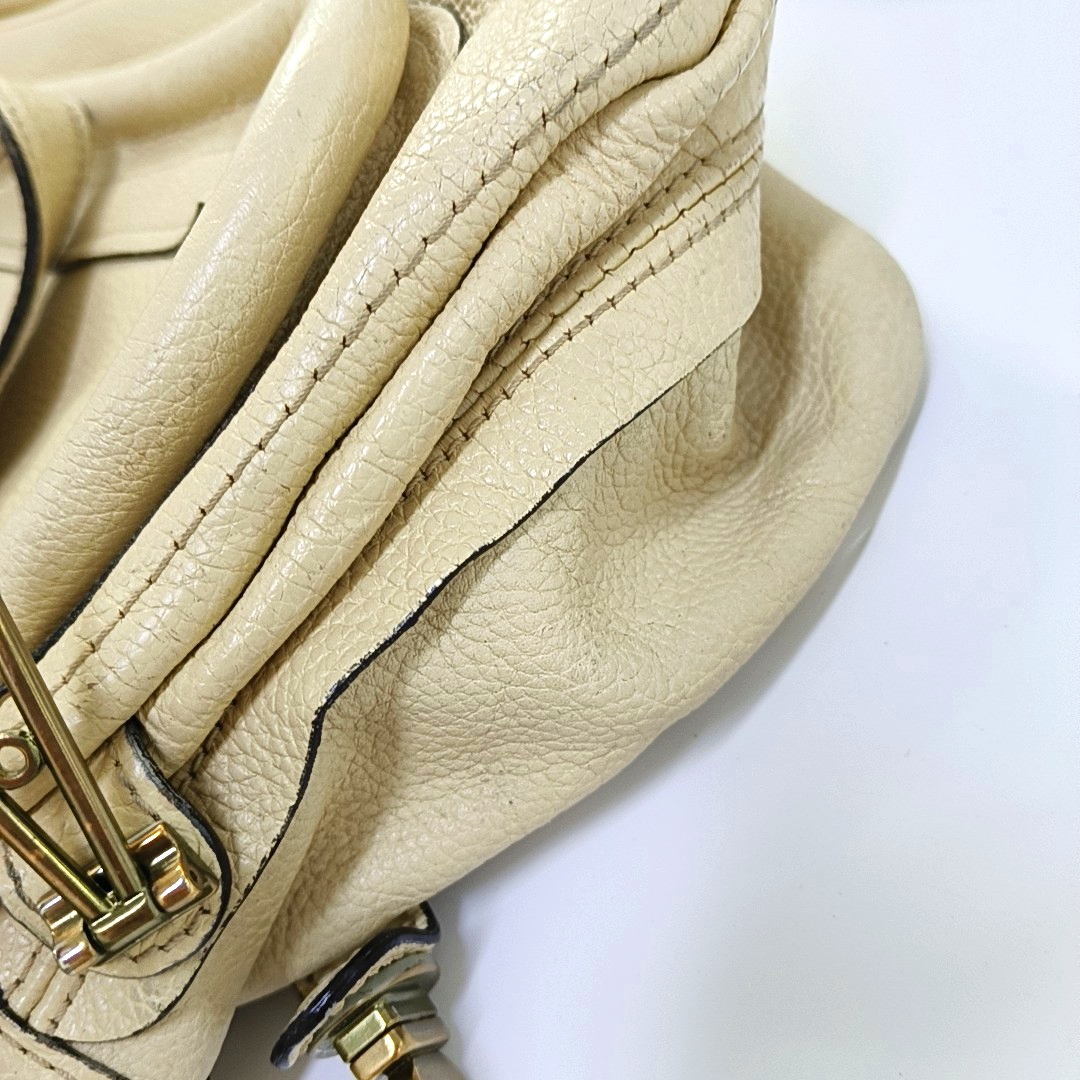 Chloé Paraty Medium size Beige Leather Single Shoulder Bag Golden hardware Removable shoulder strap-(SKU)-960652905