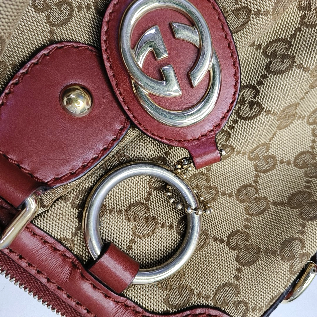 GUCCI Sukey Brown Canvas Old Flower Single Shoulder Bag Tote Bag Crossbody Bag Golden hardware-(SKU)-950557602