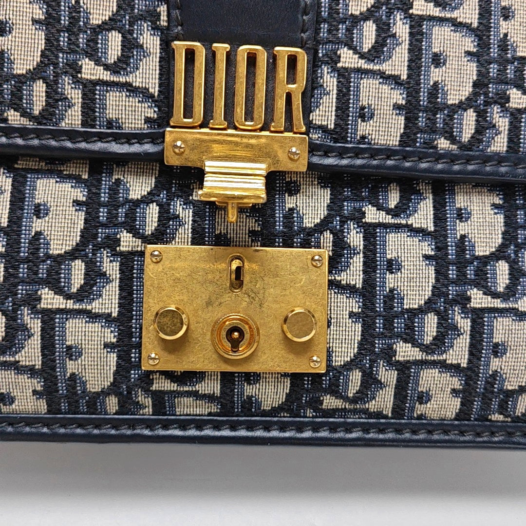 DIOR Dioraddict Beige Canvas Monogram Embossed Tote Shoulder Bag Handbag with Detachable Strap-(SKU)-971160290