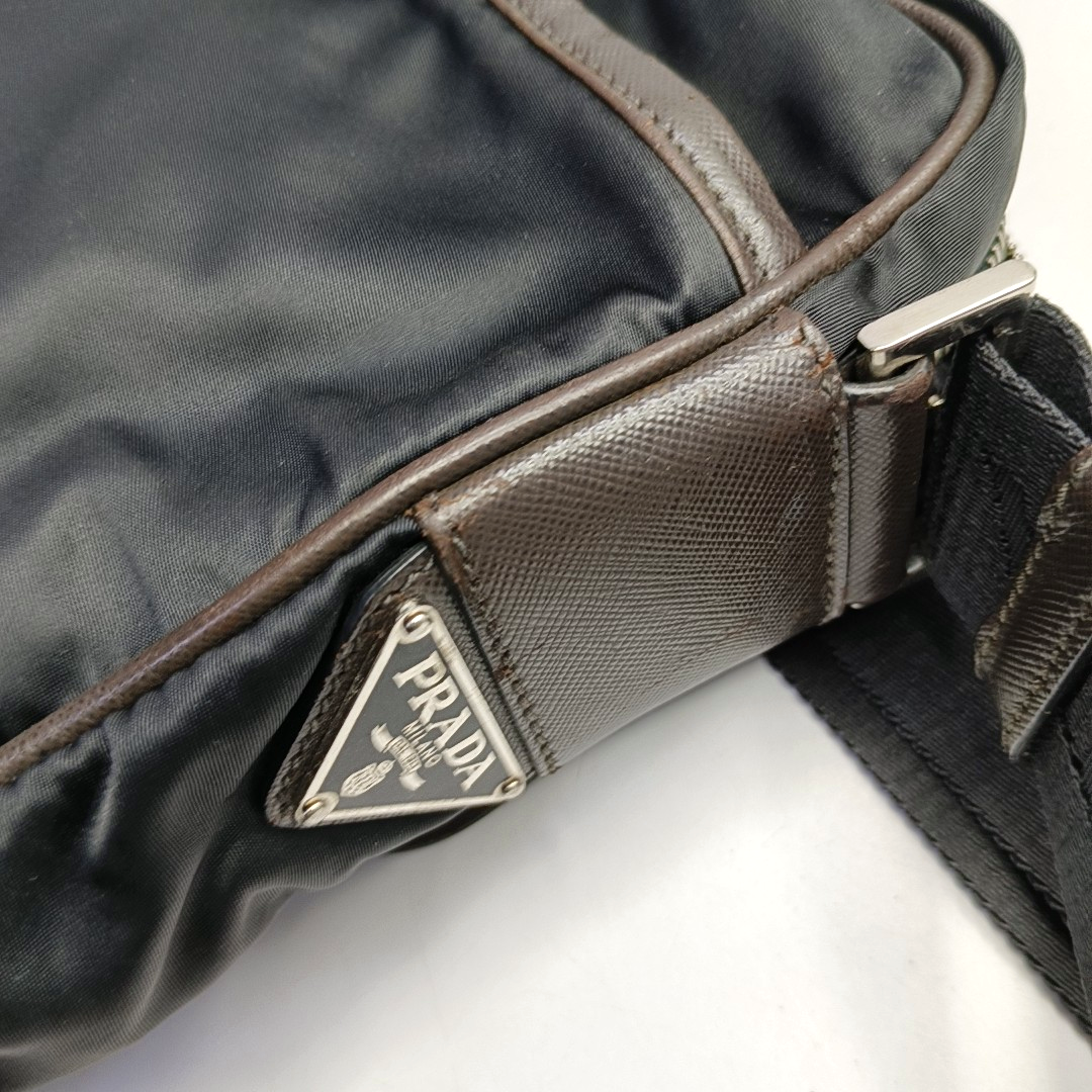 PRADA Black fabric crossbody bag shoulder bag Silver Hardware-(SKU)-953382734