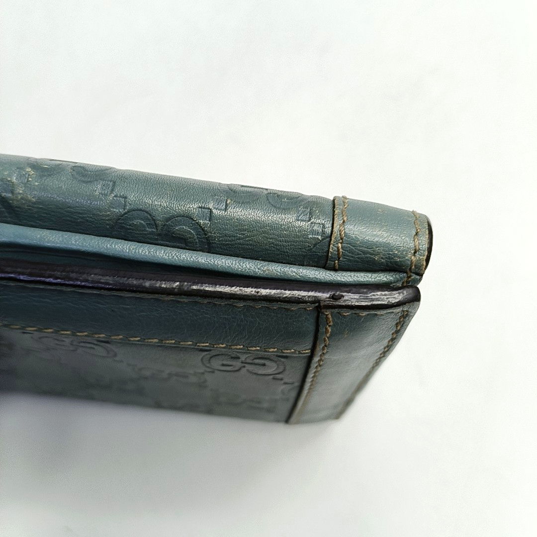 GUCCI Green Calfskin Monogram Embossed Wallet Golden hardware-(SKU)-953039436