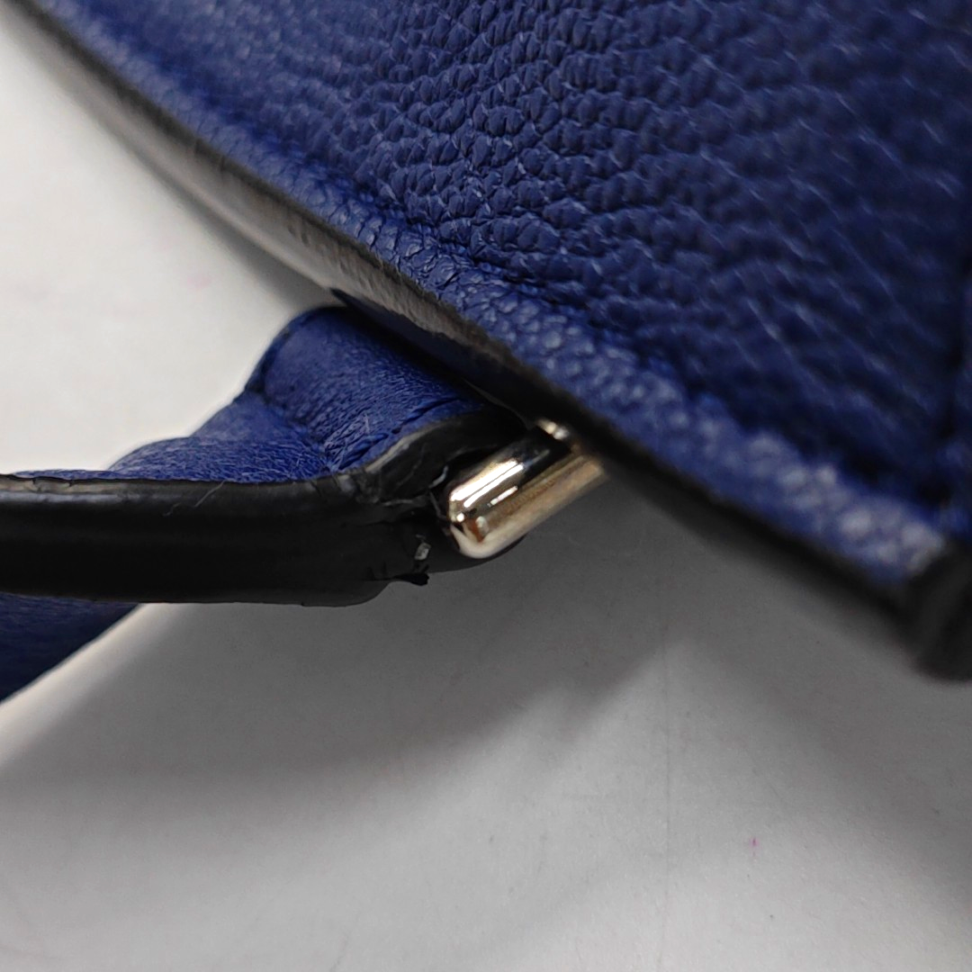 CELINE EDGE Blue Calf Leather Shoulder Bag Tote Silver Hardware-(SKU)-950037695