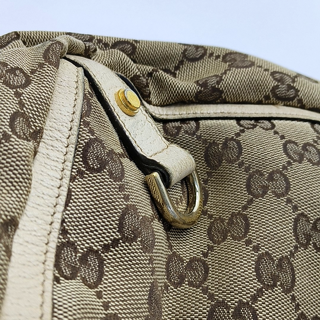 GUCCI Abbey Brown Canvas Monogram Handbag Single Shoulder Bag-(SKU)-959105616