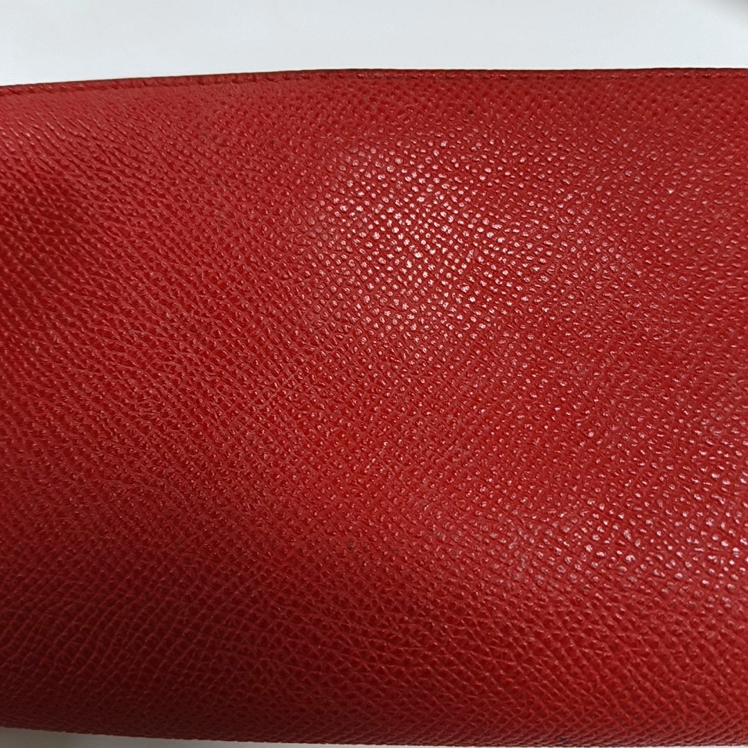 BVLGARI BVLGARI Red Leather Wallet Silver Hardware-(SKU)-13502847