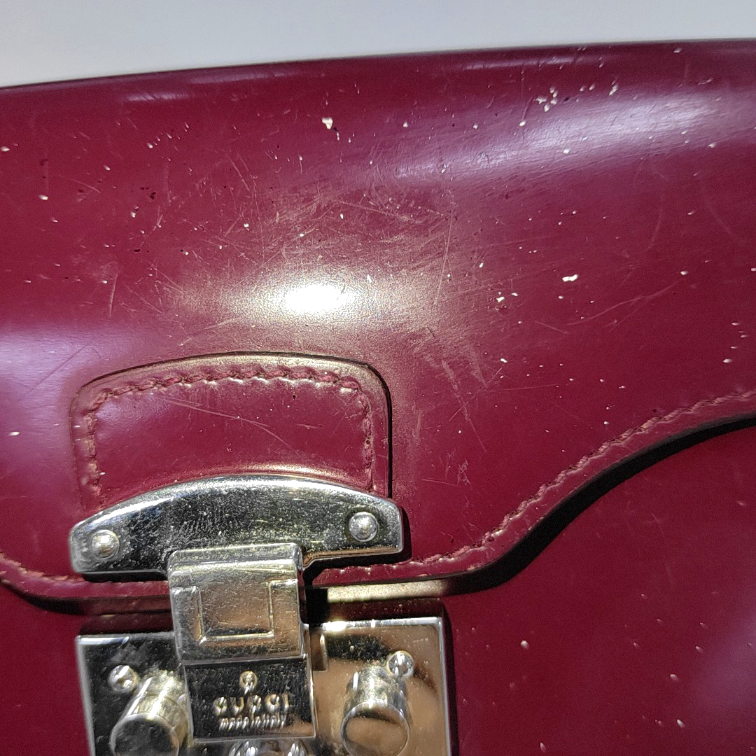 GUCCI Plum Purple Cowhide Tote Bag Silver Hardware Removable shoulder strap-(SKU)-938135471