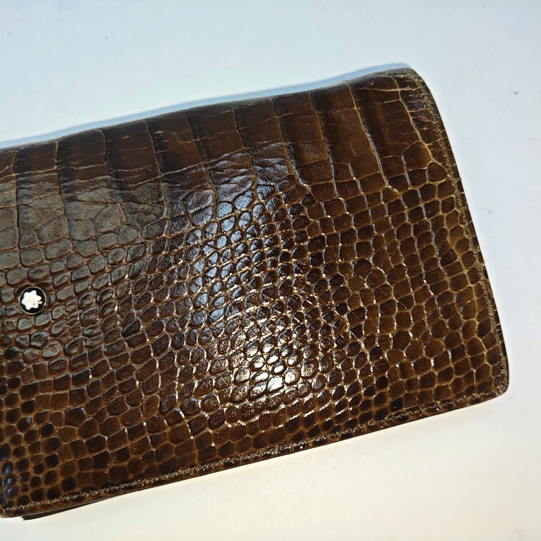 MONTBLANC MeisterstuckBrown Leather Embossed Wallet-(SKU)-936130123