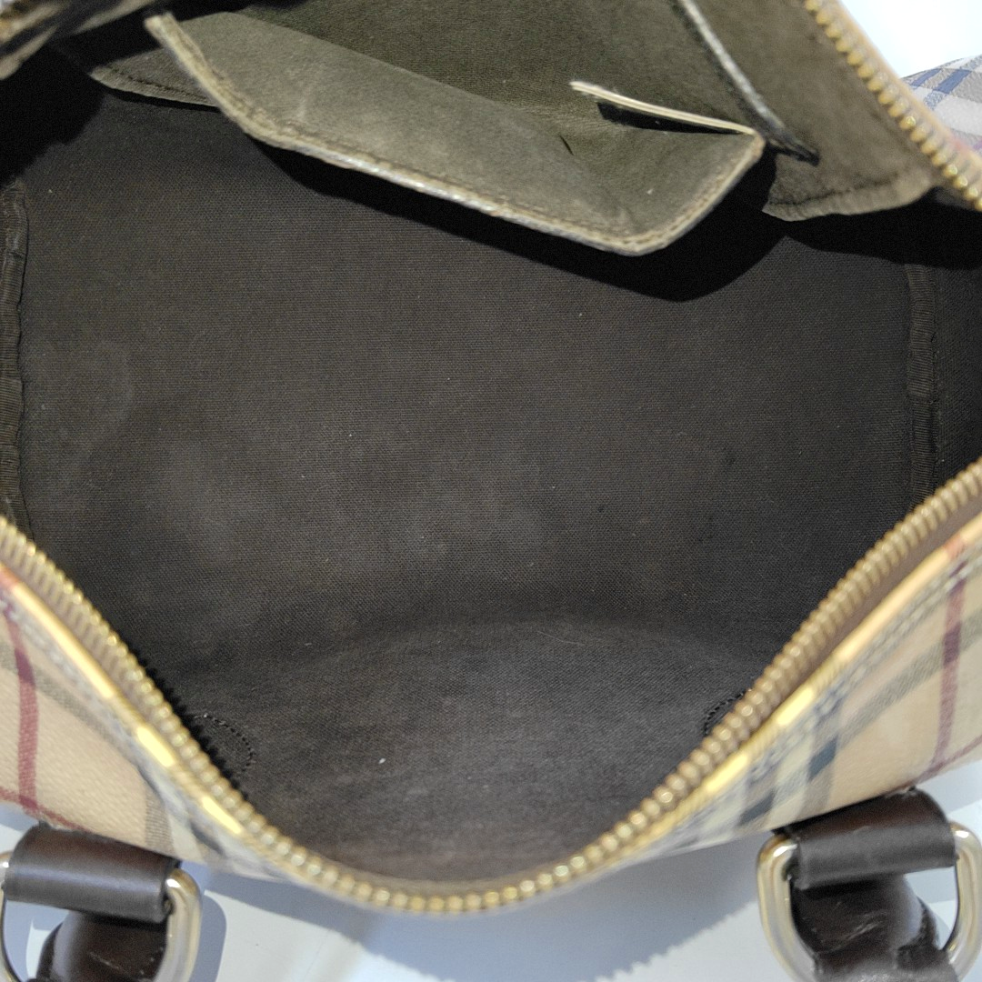 BURBERRY Khaki Coated Canvas War Horse Grain Handbag Golden hardware-(SKU)-954766692