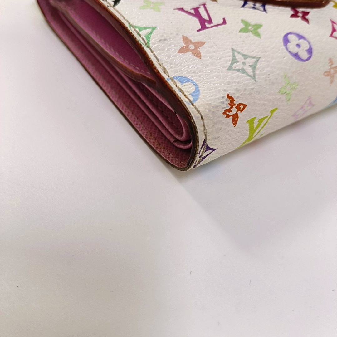 LOUIS VUITTON KOALA White Tricolor Coated Canvas Monogrammed Wallet Golden hardware-(SKU)-960507858